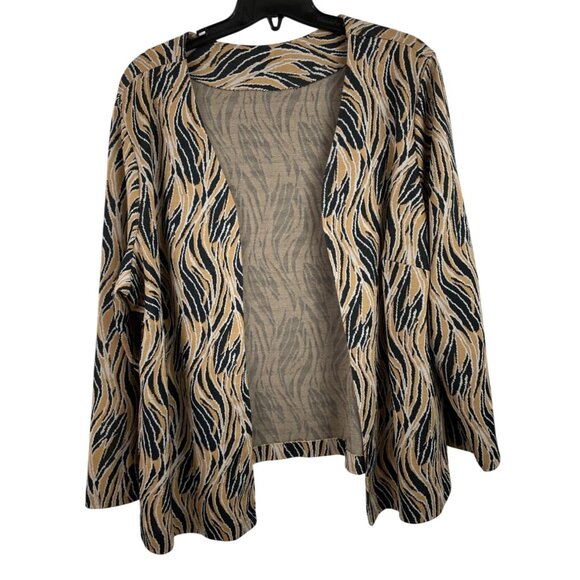 Vintage Style Brown Dress & Zebra Print Open Cardigan Set Womens Size B2 - Picture 8 of 10